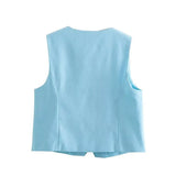 Women's Fashion Sleeveless Solid Color Vest 4432724 Trousers 4432424 Casual Suit
