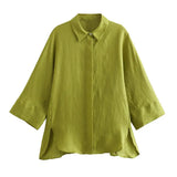2025 New Casual Thin Loose Shirt Tight Straight Trousers Set