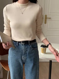 Knitted Semi-High Collar Bottomed Shirt In Autumn And Winter, The New Elastic Soft Waxy Pro-Skin Polished