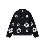 High Street Tide Card Letter Printed Loose Jeans Jacket Men's And Women's Same High Street