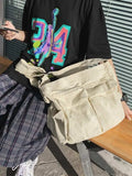 Large Canvas Satchel Bag- Outfit
