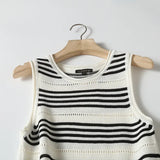 Summer Leisure Commuter Slim Striped Knitted Sleeveless