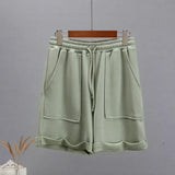 Soft Cotton Sets Women 2022 New Casual Two Pieces Long Sleeve Sweatshirt &amp; High Waist Shorts Solid Outfits