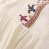 2024 New Street Style V-Collar Stitched Embroidered Short Dress
