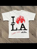 Kd Is Little Devil Graffiti Hip-Hop Printed Street Short-Sleeved T-Shirt Men And Women Retro Loose In