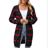 And Winter New Valentine's Day V Word Love Lasce Knitted Cardigan Coat Sweater