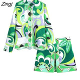 New Women Holiday Wind Totem Leaves Print Split A Line Skirt Faldas Mujer Female Side Zipper Casual Slim Vestido