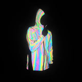 Men's And Women's Outdoor Sports Colorful Reflective Jacket Mesh Stitching Breathable Hooded Coat Cycling Clothing-Outfit