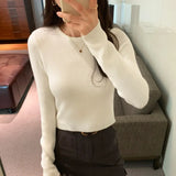Short Style Long-Sleeved Sweater Women's Autumn And Winter New Small Bottomed Shirt Short Style Slim