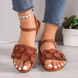 Zingj Hot Style One Foot Pedal Muller Flowers Flat Flower Hook Buckle Versatile Spring And Summer Slippers Sandals