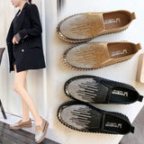 Flat-Soled Casual Shoes 2023 Spring New Round Head Set Foot Breathable Single Shoes Ins Fashion Korean Version Comfortable Board