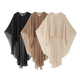 New Pure Color Tulle Asymmetrical Cloak Coat