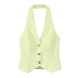 New Hanging Neck Vest Shirt 2010832 Double Folding Trousers