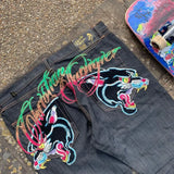 Street Jeans Men's Y2K Printed Hip-Hop Straight Tube Retro Loose Wide-Legged