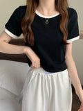 Brand New Women's T-Shirt O-Neck Short Tee Women T-Shirt Woman T Shirt Tops Tees Slim Bottom Young Style Shirts For