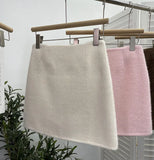 Shooting Pink Hair This Dress Girl Autumn And Winter High Waist A-Buffed Short Skirt Anti-Light One-Step Skirt