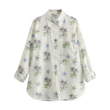 New Poplin Printed Loose Version Casual Shirt