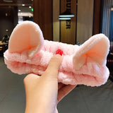 New OMG Letter Coral Fleece Wash Face Bow Hairbands For Women Girls Headbands Headwear Hair Bands Turban Hair