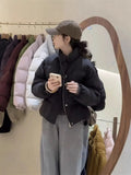 Advanced Sense Short Down Jacket Female Winter 2024 New Small Standing Collar Versatile White Duck Down Warm Coat Qiao-Outfit