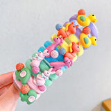 New Girls Cute Cartoon Nylon Elastic Hair Bands Children Ponytail Holder Rubber Bands Scrunchie Kids Hair