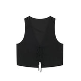 New Textured Vest 8338772 Long Skirt