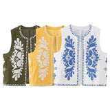 New Matching Color Embroidery Fashion Vest