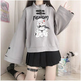 Anime Long Sleeve Kawaii Hoodie Spring Autumn Hip Hop Japanese Female Loose Harajuku Women Sweatshirts E Girl Top