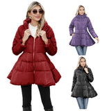 2023 New Style Design Feeling Repair Collar Girl Medium And Long Style Thickened Waist Cotton