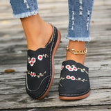Zingj Size Small Flower Semi-Slippers Women's Womens Slippers Large Size Thick-Soled Baotou Women's