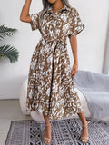Shooting 2025 Spring And Summer Casual Loose Leopard Tice Shirt Skirt Women's