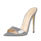 Onlymaker Women's Peep Toe Mules Gold Slip On Thin High Sandals Big Size Classic Fashion Lady