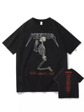 Street Skull Money Printing Oversized Pattern T-Shirt Gothic Cotton T-Shirt Y2k Blouse Short Sleeves For Harajuku