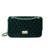 Solid Color Velvet Quilted BagOutfit