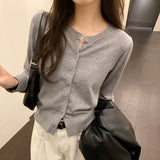 Single-Breasted Knitted Cardigan Jacket Women's Autumn And Winter New Style Underwear Soft Waxy Leisure Lazy
