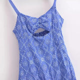 Summer Style Hollowed-Out Embroidery Suspender Dress