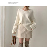 Zingj Lazy Wind V-Neck Sweater Women Look Loose And Thin, Wearing Knitted Bottomed Sweaters