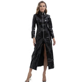 Zingj PU Mirror Bright Leather Long Skirt Women's Windbreaker Long Leather Skirt No Odor Size