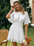 Spring / Summer New Front Piece Lace Dress INS Hem Cuff Lace Fringed
