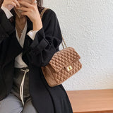 Solid Color Velvet Quilted BagOutfit