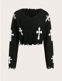 Tweated Sweater Women's Long-Sleeved Loose-Fitting Knitted