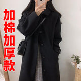 Woolen Coat Is Popular For Women In The Spring And Summer Of 2023, The New Korean Version Of Black Medium-Length Tweed Coat Is Popular To