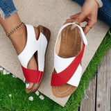 And Autumn 2025 New Flat Bottom And Fish Mouth Sandals Women's Large Thick Bottom Hollow Beach