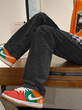 Men's Washed Checkered Patchwork Jeans- Outfit