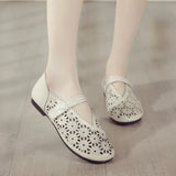 Zingj First Layer Of Cowhide Summer New Flat-Soled Women's Shoes Leisure Leather Sandals Comfortable Breathable Mother's