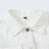 Zingj Denim Jacket Women's Loose Summer Korean Casual Versatile 2024 Short Jacket Long Sleeve Jacket-Outfit