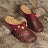 Women's Shoes Are Specially Designed For Large-Size Baotou Women's Sandals, Flower Flat-Soled Women's