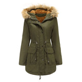 Winter Jacket Women Parka Fashion Long Coat Wool Liner Hooded Parkas Slim With Fur Collar Warm Snow Wear Padded