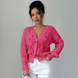 And Winter New Sweater Women's Tops Solid Color Long-Sleeved Bow Knitted Shirt