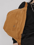 Vintage Wash Capacity Crossbody Bag-Outfit