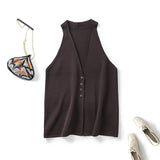 V-Neck Cardigan Knitted Vest 05744686716 Rope Knitted Straight Skirt 05306686716